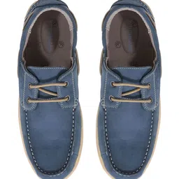 Woodland Men Nubuck Round Neck Lace-Ups Boat Shoes image 5
