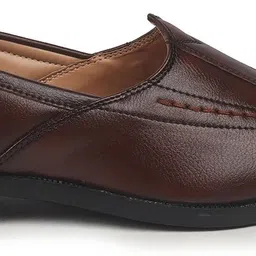 fausto Broad Feet Traditional Wedding Slip On Ethnic Juttis|Party Slip On Evening Shoes Mojaris For Men image 5