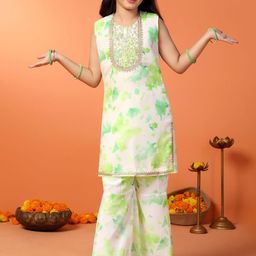 BAESD Girls Ombre Embroidered Regular Sequinned Kurta with Sharara-picture-49