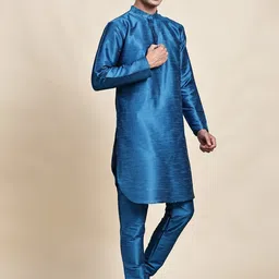 SKAVIJ Men Regular Kurta with Churidar image 5