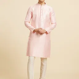 Diwas by Manyavar Ethnic Motifs Woven Design Mandarin Collar Straight Kurta image 3