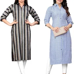MANTRA DESIGNER Women Pack Of 2 Black Khadi Kurtas-picture-10