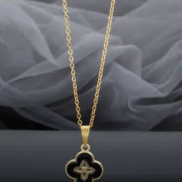 Birado Jewellery Set Of 2 Stainless Steel Gold-Plated Stones Studded Pendants With Chains image 4