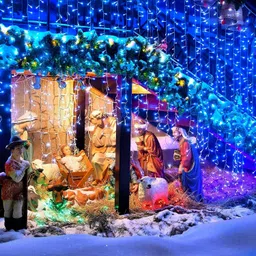 mprow 40 LEDs 11 m Blue Steady Bulb Rice Lights image 2