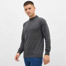 ib fashion Men Full Sleeve Self Design Sweatshirt image 2