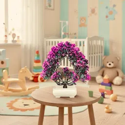 ra collection Purple Rose Artificial Flower with Pot image 3