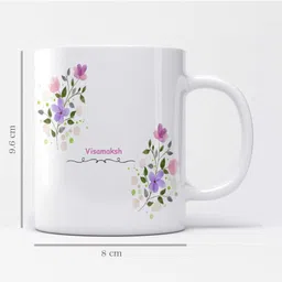 lorofy Name Visamaksh Printed Beautiful Lilac Floral Design Model S100L White Ceramic Coffee Mug image 2