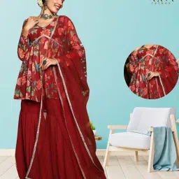 Georgette Women Kurti With Bottomwear image 1