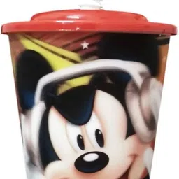 shubhcraft Cartoon Design 3D Look Sipper Glass with Straw for Kids for Milk/Juice/Water/Soft Drinks image 3