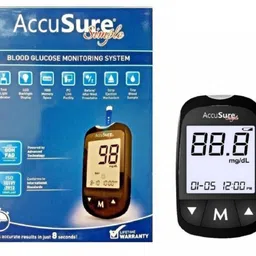 accusure Simple Blood Glucose Monitoring With 25 Strips Glucometer image 2