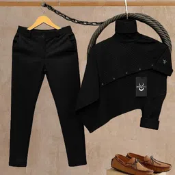 black deer Men Cotton Blend Shirt Pant Set-picture-14