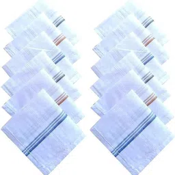 MJ Enterprise Cotton Premium Collection Handkerchief|& Premium Cotton Fabric|Size 42 x 42 CM ["White"] Handkerchief-image-12