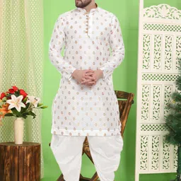 over crowd Men Jacquard Kurta Dhoti Set-picture-21