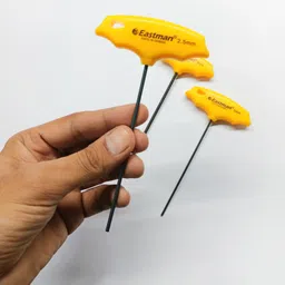 4mech 2.5mm x 3 Chrome Vanadium Steel, Hardened Material T Type Hex Allen Key Allen Key Set image 3