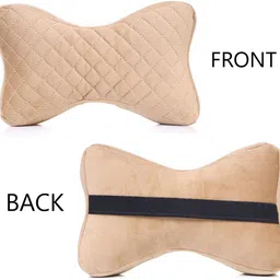 monolive Beige Memory Foam Car Pillow Cushion for Universal For Car image 2