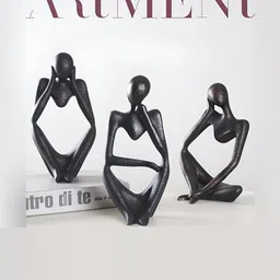 THE ARTMENT Bronze-Toned Abstract Thought Thinker Accents Figurine Showpiece image 2