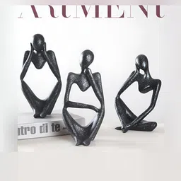 THE ARTMENT Silver-Toned Abstract Thought Thinker Accents Figurine Showpiece image 2