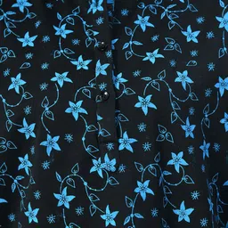 BAESD Floral Printed Mandarin Collar Pure Wool Kurta with Pyjamas image 4