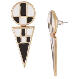 Estele Gold Plated Geometric Drop Earrings image 3