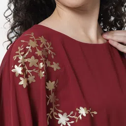 ALL WAYS YOU Floral Printed Cape Sleeves Tiered Top image 2