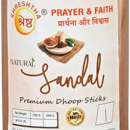 shreshtha NATURAL SANDAL DRY DHOOP INCENSE STICKS AGARBATTI (100GRAMS) CHANDAN, SANDALWOOD-picture-21