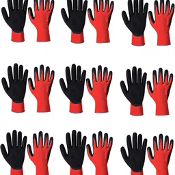 Nylon Anti Cut Resistance Hand Gloves Re-usable and Washable,Industrial use, use for Kitchen, Gardening, Metal Sheet, Agriculture, Construction etc Gardening Shoulder Glove Gardening Shoulder Glove Pack of 9 Pairs Gardening Shoulder Glove-image-1