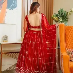 queddy's Embroidered Semi Stitched Lehenga Choli image 2