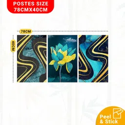 walldaddy 40 cm Wallpaper For Walls 3Piece Lotus Wall Stickers For Bedroom Wall Posters Big Size Self Adhesive Sticker image 2