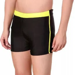 navex Solid Men Black, Yellow Swimsuit image 3
