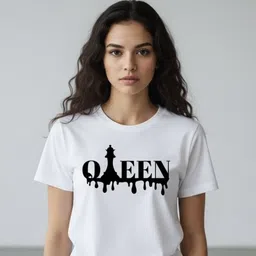 manavgifts Women Printed Round Neck Polyester White T-Shirt-picture-34