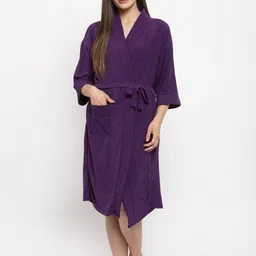 flipkart smartbuy Purple 1 Free Size Bath Robe-picture-20