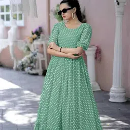 firaa enterprise Printed Georgette Stitched Anarkali Gown image 2