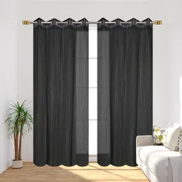 rashee creations 153 cm (5 ft) Window Net Transparent Curtain (Pack Of 2) image 2