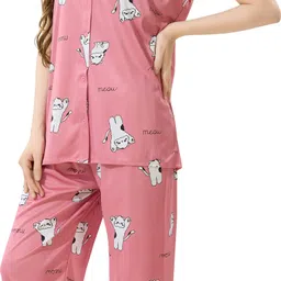 trade zone Women Shirt & Pyjama set Multicolor Printed image 3