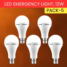 yaroh 12W Rechargeable Inverter LED Bulb with Upto 4H.Power Cut Lighting Pack of_5R362 4 hrs Bulb Emergency Light-picture-17