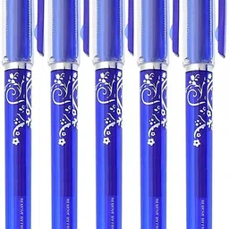 gnsp 5 Pcs Blue Ink Erasable Gel Pen Set with attached Magic Wipe Eraser 0.35mm Nib Gel Pen-picture-10