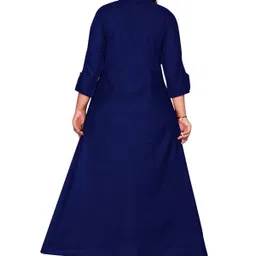 talavadi Solid Cotton Blend Stitched Flared/A-line Gown image 2