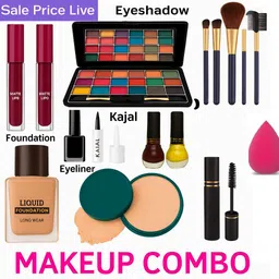 yim~mi Complete Combo Kit – Compact, Foundation, Lip Gloss, Brushes, Kajal, Set-picture-45