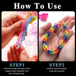 sannidhi Rubber Bracelet Connector Hooks 500Pcs S Connector Clips Clear Plastic Rubber image 4