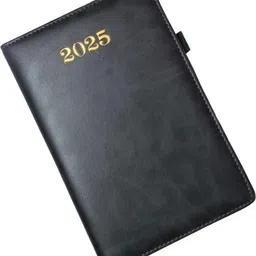 picso PU Leather Finish Hard Bound 2025 Executive Diary Planner Sunday Half page Regular Diary with Pen Holder (Cover Design may be Different) Ruled 340 Pages-picture-19