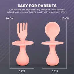 baybee Silicone Baby Spoon Set for Baby Feeding Non Toxic BPA Free Feeding Spoon & Fork - BPA free silicone image 5