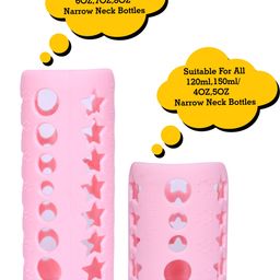 the little lookers Baby Feeding Bottle Silicone Warmer Cover/Sleeve Holder/Insulated Protection for Newborns/Infants/Babies (Pack of 2) (Pink, 120 & 240 ML)-picture-42