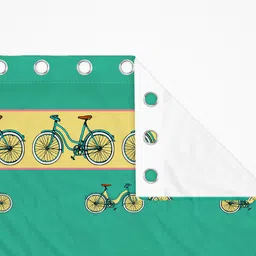 SEJ by Nisha Gupta Fluorescent Green & Yellow Set of 2 Quirky Long Door Curtain image 2