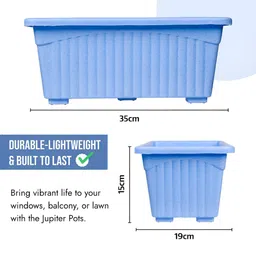 Kuber Industries Blue 4 Pieces Textured Lightweight Planters image 4
