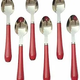 kitchenhub Stainless Steel, Plastic Table Spoon Set image 1