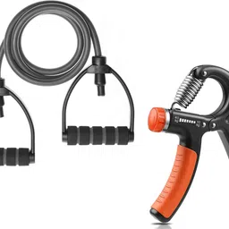 fitnessmix Single Toning Tube Resistance Band With Hand Gripper for Workout Fitness Accessory Kit Kit-picture-10