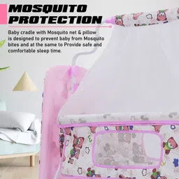 pandaoriginals BEST QUALITY BABY CRADLE Baby Jhula Cute Panda Face WITH SWING LOCK FUNCTION image 2