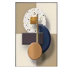 the handmade flair THE HANDMADE FLAIRV Crystal Porcelain Beige 3d Visual Geometric Painting Wall Art image 3