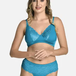 StyFun Pack Of 2 Lace Net Non Padded Bra & Mid-Rise Brief image 4