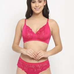 Friskers Pack Of 2 Pink & Maroon Non Padded Lingerie Sets image 5